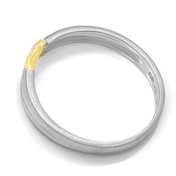Foto 3 - Design-Ring mit lupenreinem Brillant in Platin und Gold, S1792