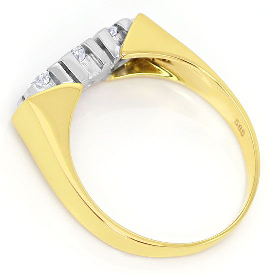 Foto 3 - Brillanten-Ring 0,54ct Lupenrein 14K Gelbgold-Weißgold, S3019